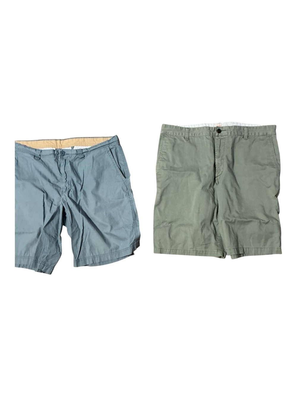 Men's Casual Cotton Shorts - Blue & Olive